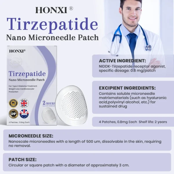 𝗛𝗼𝗻𝘅𝗶® 𝗡𝗜𝗗𝗗𝗞-𝗧𝗶𝗿𝘇𝗲𝗽𝗮𝘁𝗶𝗱𝗲 𝗡𝗮𝗻𝗼 𝗠𝗶𝗰𝗿𝗼𝗻𝗲𝗲𝗱𝗹𝗲 𝗣𝗮𝘁𝗰𝗵
