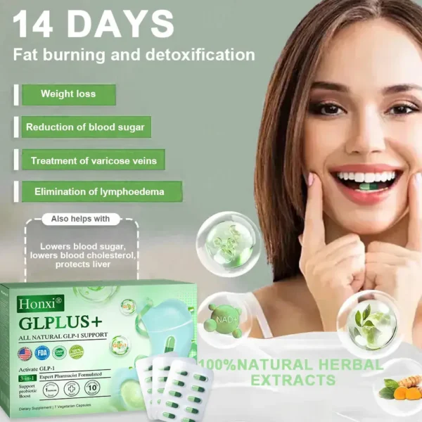 Honxi® Glplus+ All Natural Glp-1 Support🌿NAD+ & Moringa & ACV & Keto BHB (✅speedy, long-lasting, addressing diabetes, obesity, and cardiovascular diseases) ✅